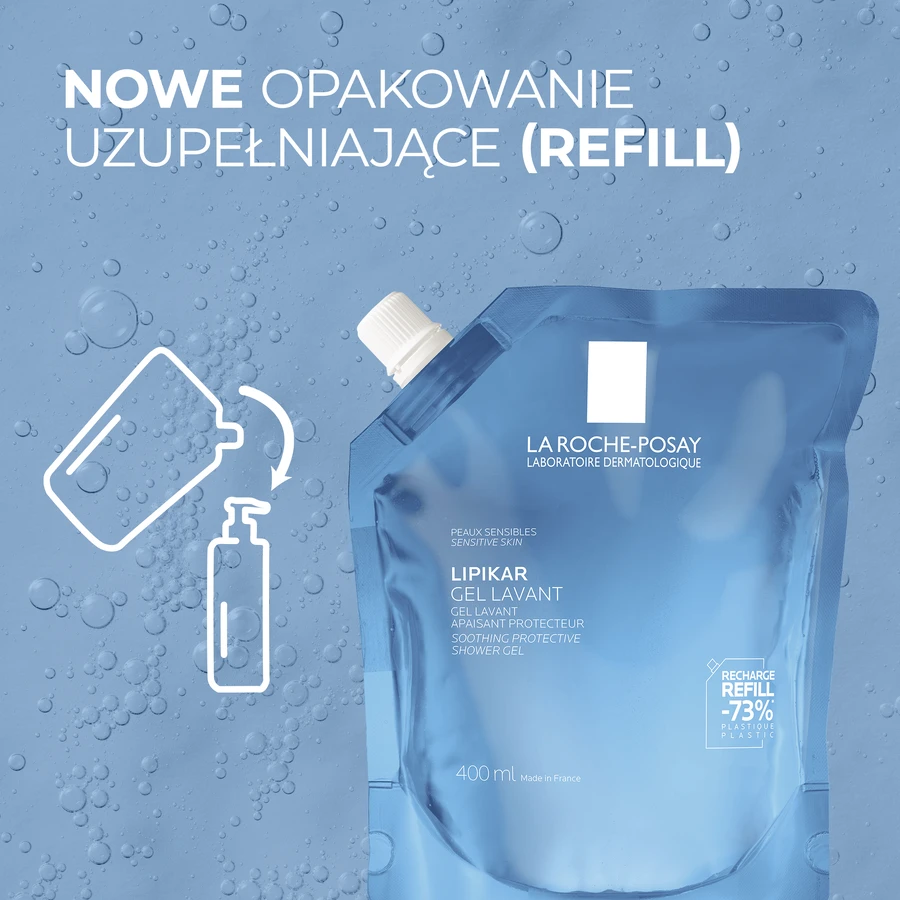 La Roche-Posay Lipikar, zachte reinigingsgel voor gezicht en lichaam, gevoelige huid, 400 ml