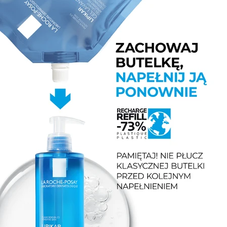 La Roche-Posay Lipikar, zachte reinigingsgel voor gezicht en lichaam, gevoelige huid, 400 ml
