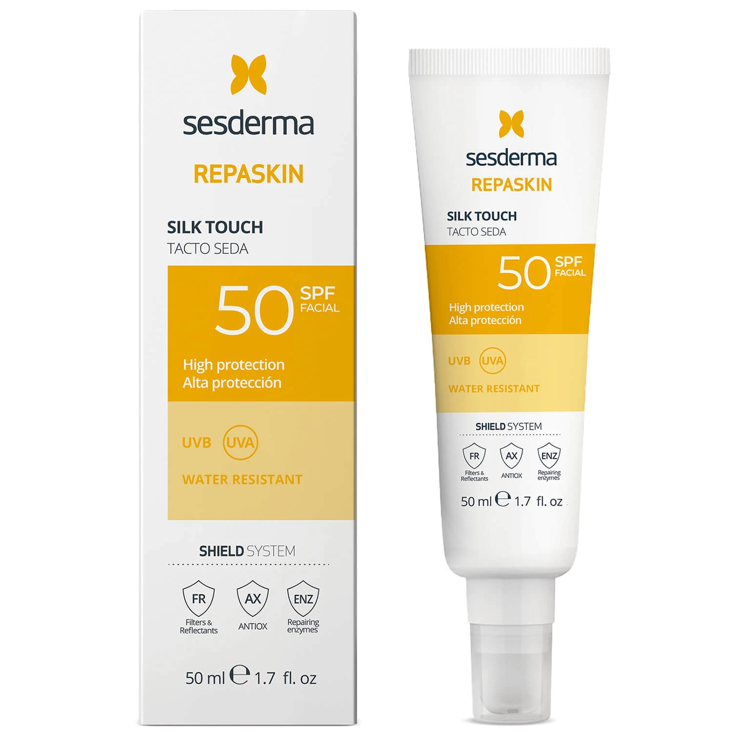 Sesderma Repaskin Silk Touch, Sonnenschutzmittel für das Gesicht, SPF 50, 50 ml