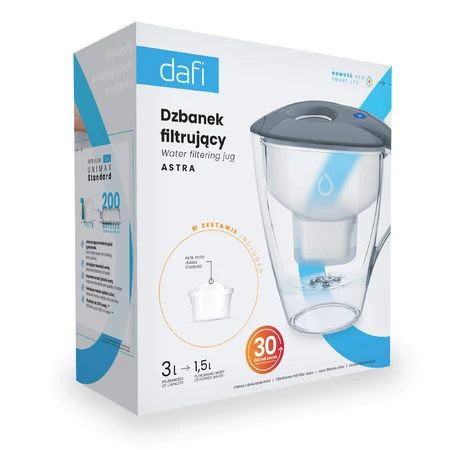 Dafi Astra Led, filterkan, staal, 3 l + Unimax filter, 1 stuk