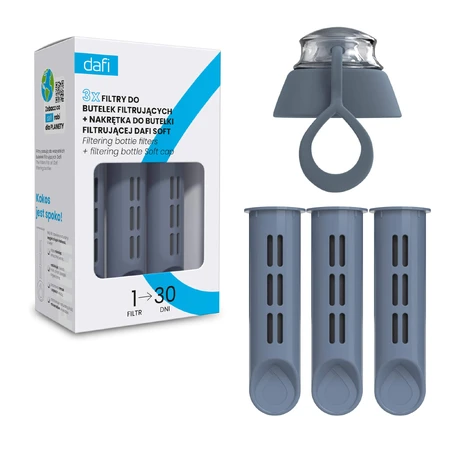 Set Dafi, Flaschenfilter, 3 Stück + Weicher Flaschenverschluss, Stahl, 1 Stück