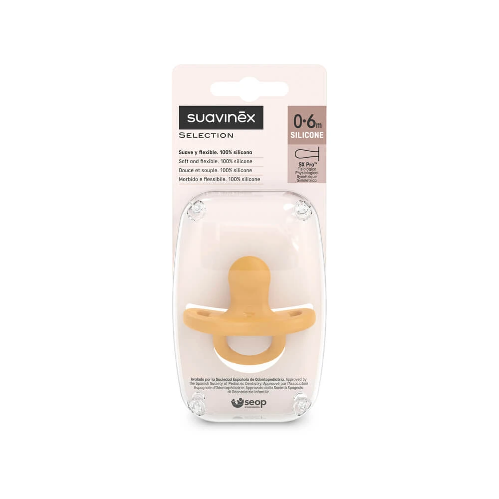 Silikon-Schnuller SX Pro Colour Essence, 0-6 Monate, Senfgelb, Suavinex