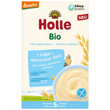 Terci de ovăz Holle Bio, fără lapte, fără gluten, de la 5 luni, 250 g
