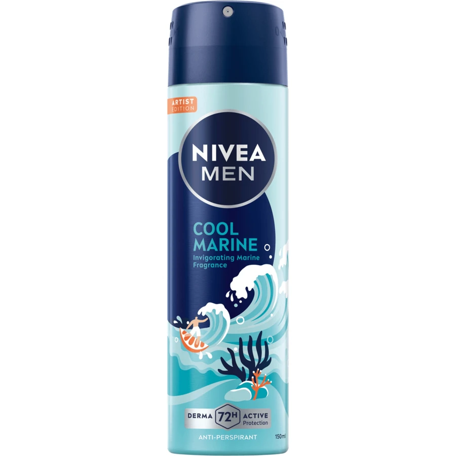 Nivea Men, spray antitranspirant, Cool Marine, 150 ml