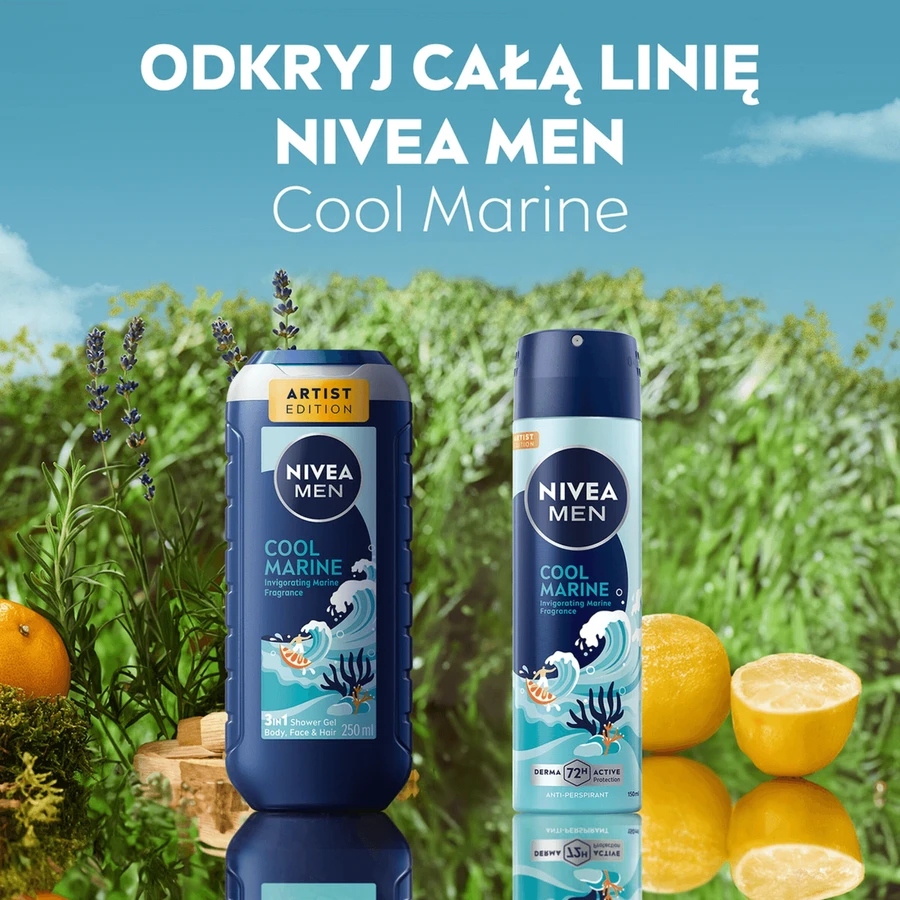 Nivea Men, spray antitranspirant, Cool Marine, 150 ml