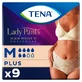 Tena Lady Pants Creme, absorberende slips, maat M, 75-105 cm, Plus, 9 stuks