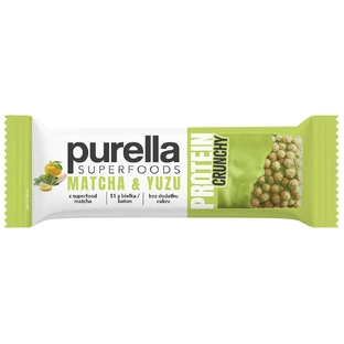 Purella Superfoods Protein Crunchy, Eiweißriegel, Matcha & Yuzu, 45 g