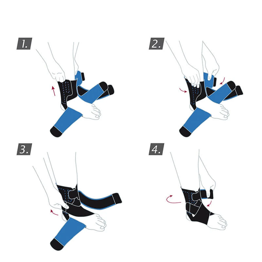 Actimove Sports Edition, stabilizator gleznă, negru, curele încrucișate, reglabil