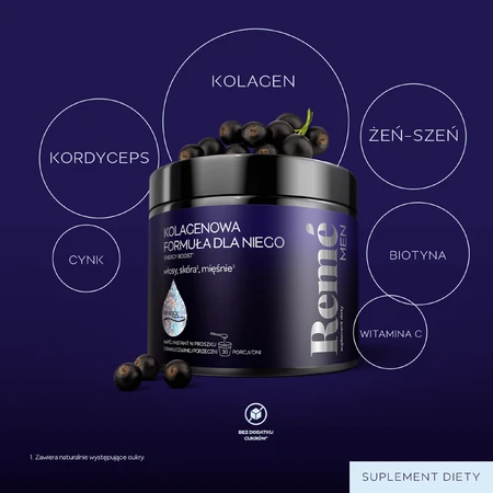 Reme Men Collageen Formule voor Mannen, zwarte bessensmaak, 150 g