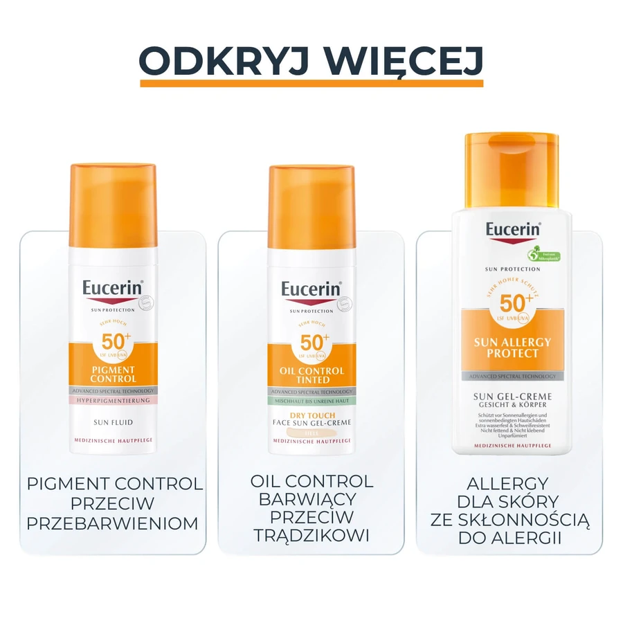 Eucerin Sun Protection Pigment Control, fluido protector antipigmentación, color. claro, FPS 50+, 50 ml