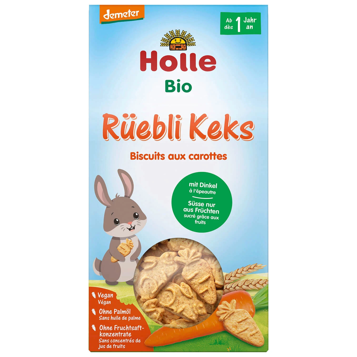 Holle Dinkel-Möhren-Kekse Bio, ab 1 Jahr, 125 g