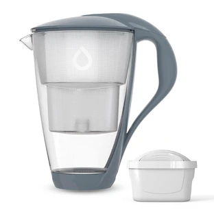 Dafi Crystal Led, Glasfilterkanne, Stahl, 2 l + Unimax-Filter, 1 Stück