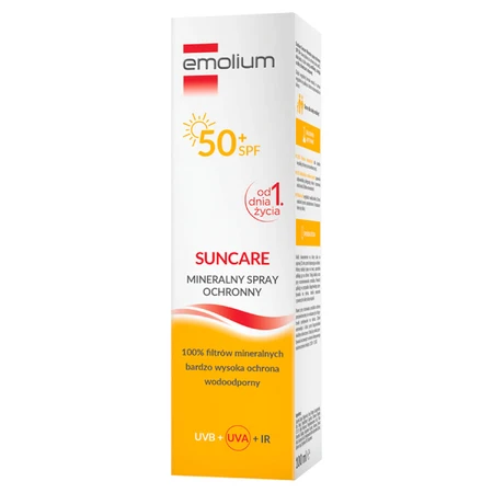 Emolium Suncare set, mineral protective spray for children from day 1 and adults, SPF 50+, 2 x 100 ml + beach game "catch the ball" free of charge