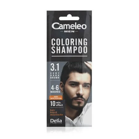 Cameleo Men's Färbeshampoo, Very Dark Brown 3.1, 15 ml, Delia Cosmetics