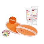 Emolium Suncare set, crème de protection minérale pour enfants dès le premier jour et adultes, SPF 50+, 2 x 50 ml + jeu de plage "attrape la balle" gratuit
