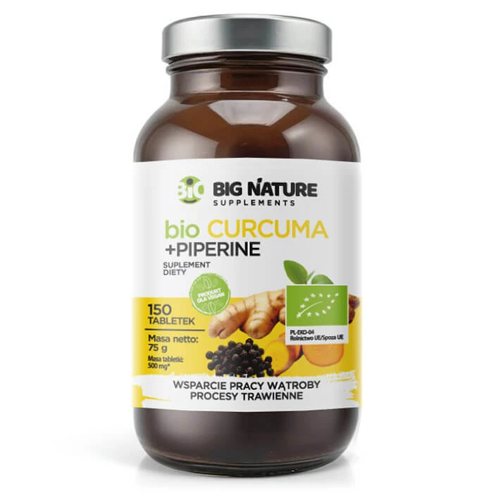 Big Nature Bio Kurkuma + Piperin, 150 Tabletten