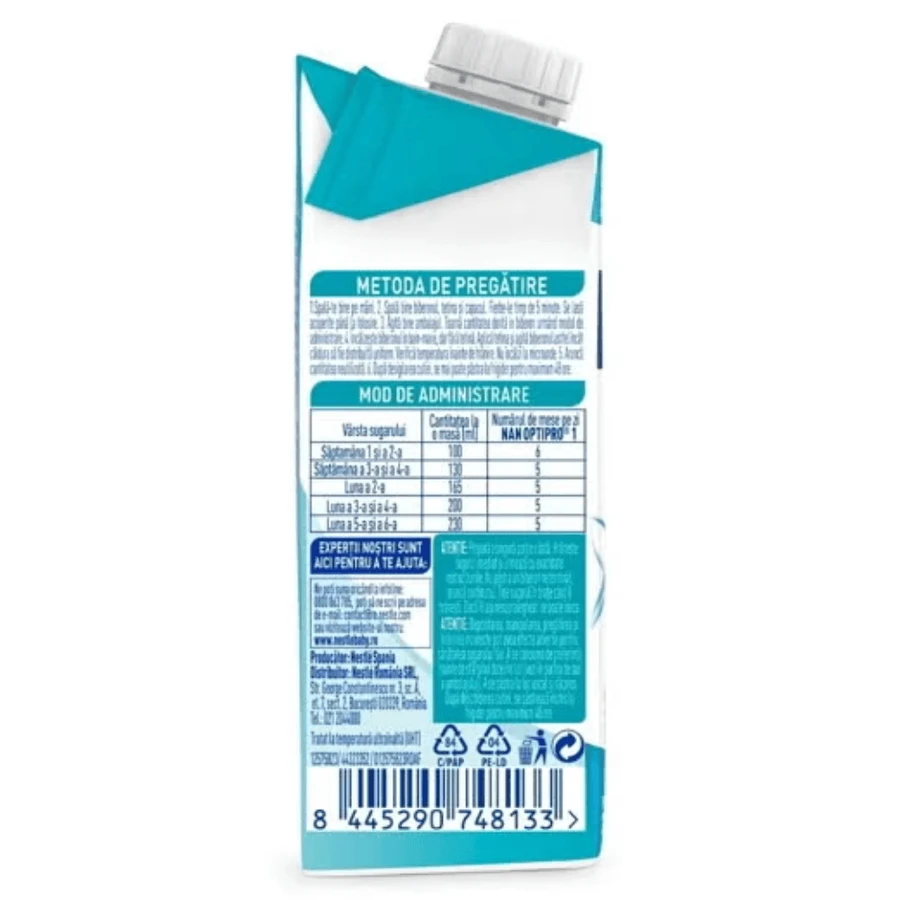 Lapte de inceput sub forma lichida Optipro 1, 200 ml, Nestle