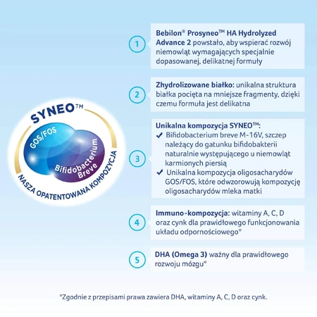 Set Bebilon Prosyneo HA Hidrolizat Advance 2, lapte de continuare, după 6 luni, 2 x 400 g