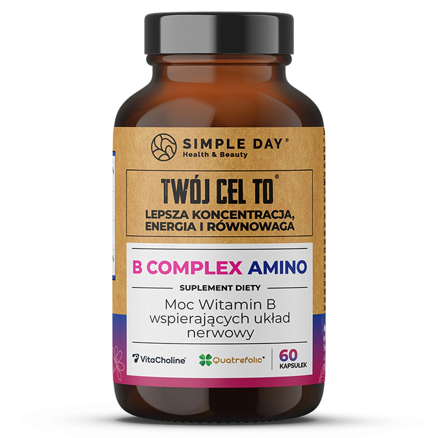Simple Day Vitamin B-Komplex Amino, 60 Kapseln