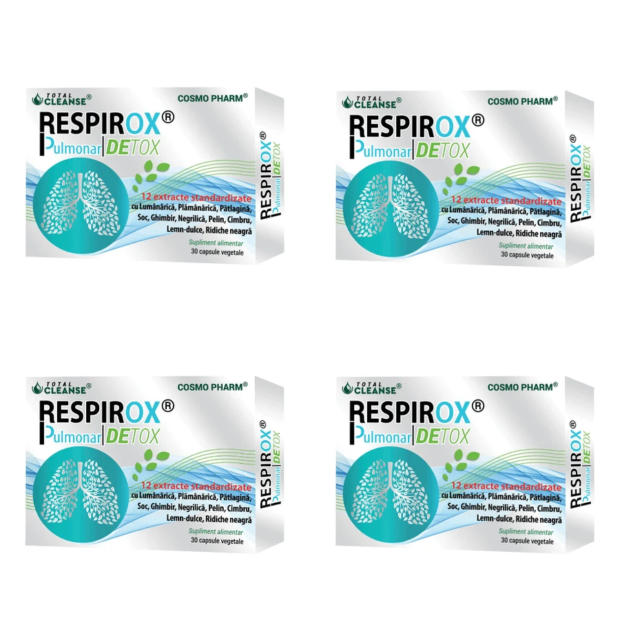 Respirox Pulmonar Detox Total Cleanse, 4 x 30 Kapseln, Cosmo Pharm