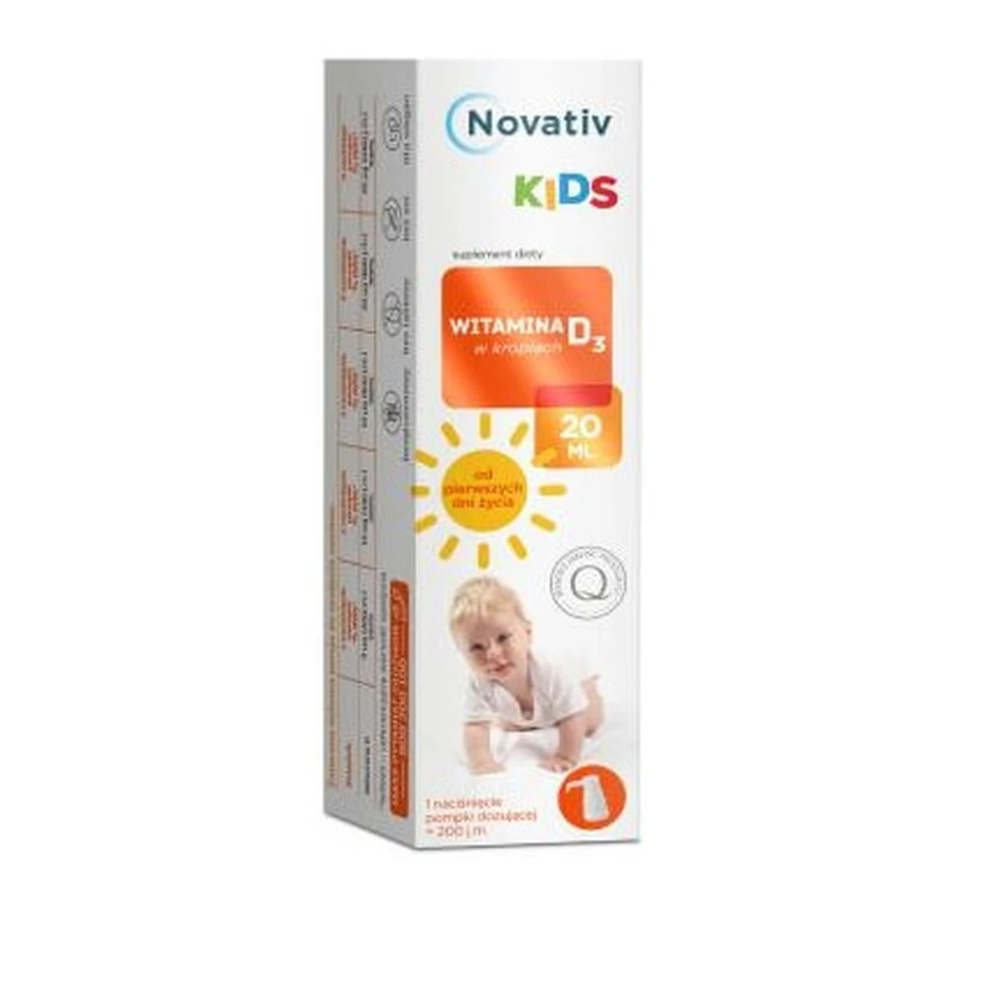Novativ Kids Vitamina D3 gotas, 20 ml