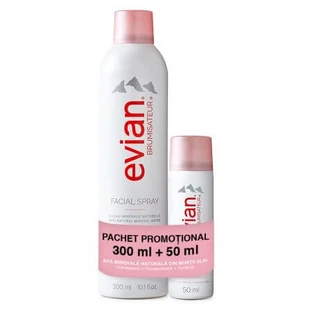 Gesichtsspray mit natürlichem Mineralwasser, 300 ml + 50 ml, Evian