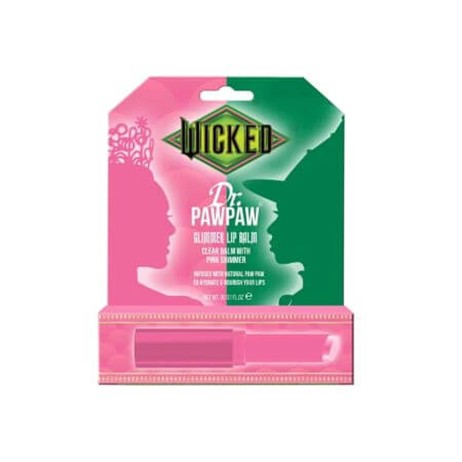 Baume à lèvres transparent Glimmer Wicked avec paillettes roses, 3 g, Dr.