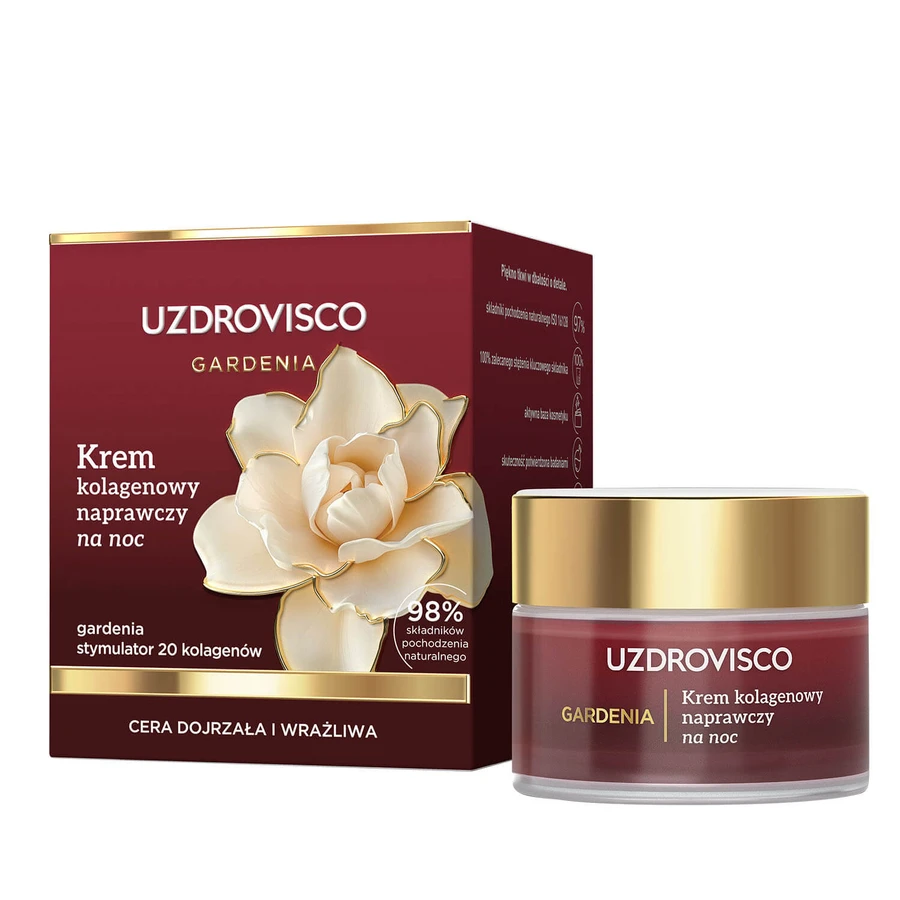 Uzdrovisco Gardenia, collagen repair night cream, 50 ml