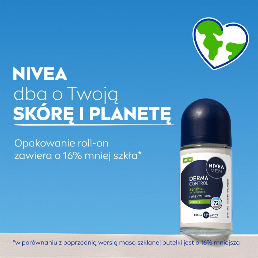 Nivea Men Derma Control Sensitive, antiperspirant, roll-on, 50 ml