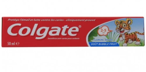 Colgate, Kinderzahnpasta 2-5 Jahre, Bubble Fruit, 50 ml