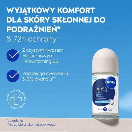 Nivea Derma Control Defend, antitraspirante, roll-on, 50 ml
