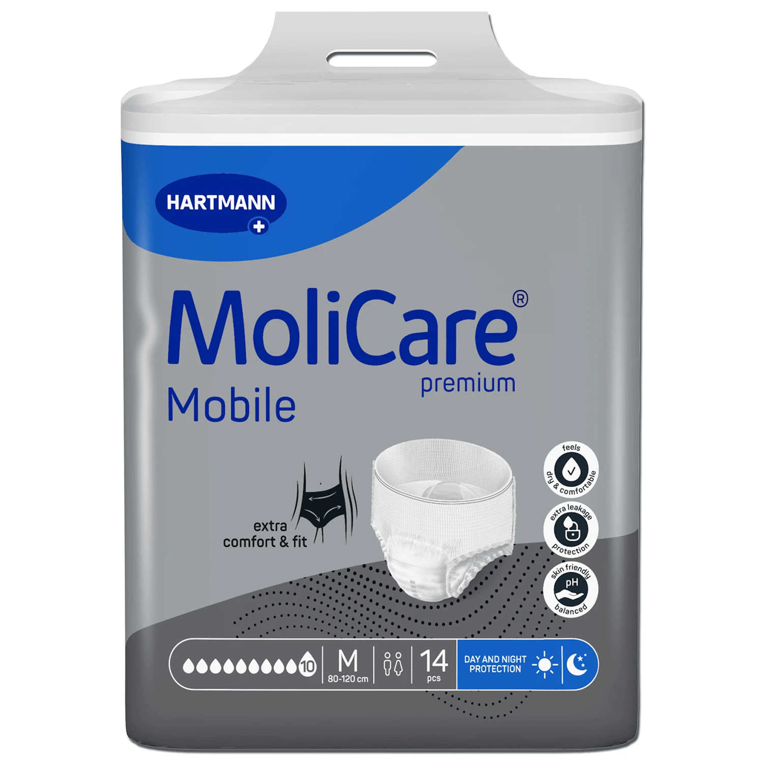 MoliCare Premium Mobile, Windeln, Größe M, 80-120 cm, 10 Tropfen, 14 Stück