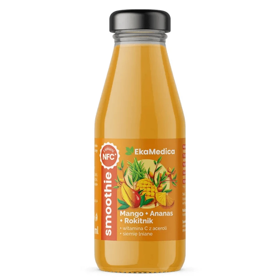 EkaMedica, Smoothie, Mango-Ananas-Rokitnik, 250 ml