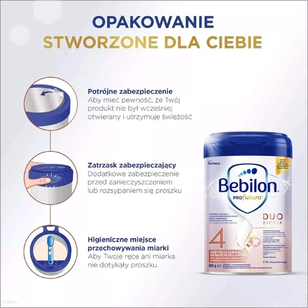 Zestaw Bebilon Profutura Duo Biotik 4, odżywcza formuła na bazie mleka, po 2 roku, 2 x 800 g: ceny i cechy
