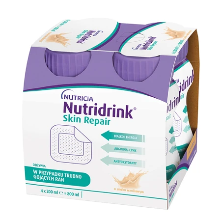 Nutridrink Skin Repair kit, nutritional formula, vanilla flavor, 12 x 200 ml