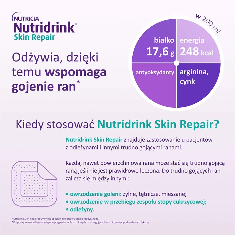 Nutridrink Skin Repair kit, nutritional formula, vanilla flavor, 12 x 200 ml