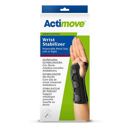 Actimove Sports Edition, orteză de stabilizare a încheieturii mâinii stângi sau drepte, cu atelă, negru, mărimea M