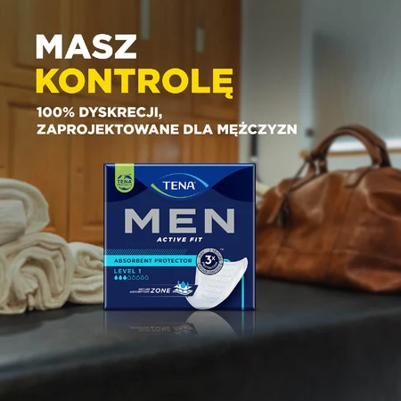 Set Tena Men Active Fit, semelles anatomiques pour hommes, niveau 1, 2 x 24 pièces