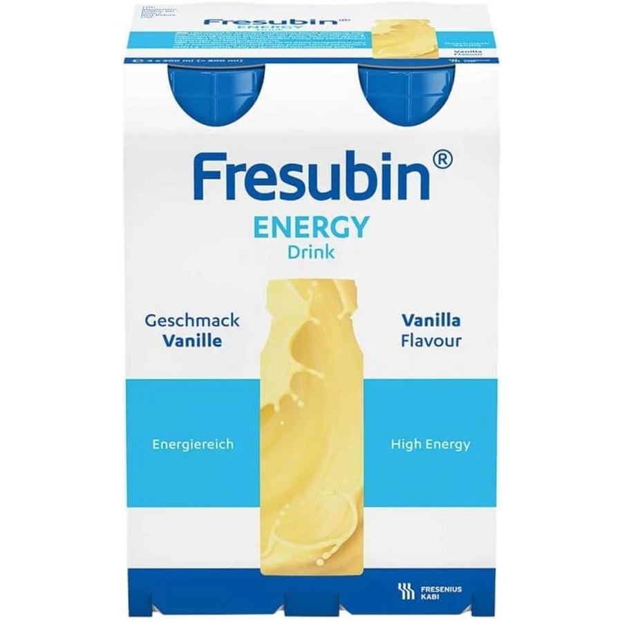 Fresubin Energy Bebida energética con sabor a vainilla, 16x200 ml, Fresenius Kabi