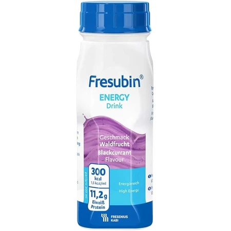 Fresubin Energy​​​​​​​e bebida energética con sabor a grosella negra, 16 x 200 ml, Fresenius Kabi