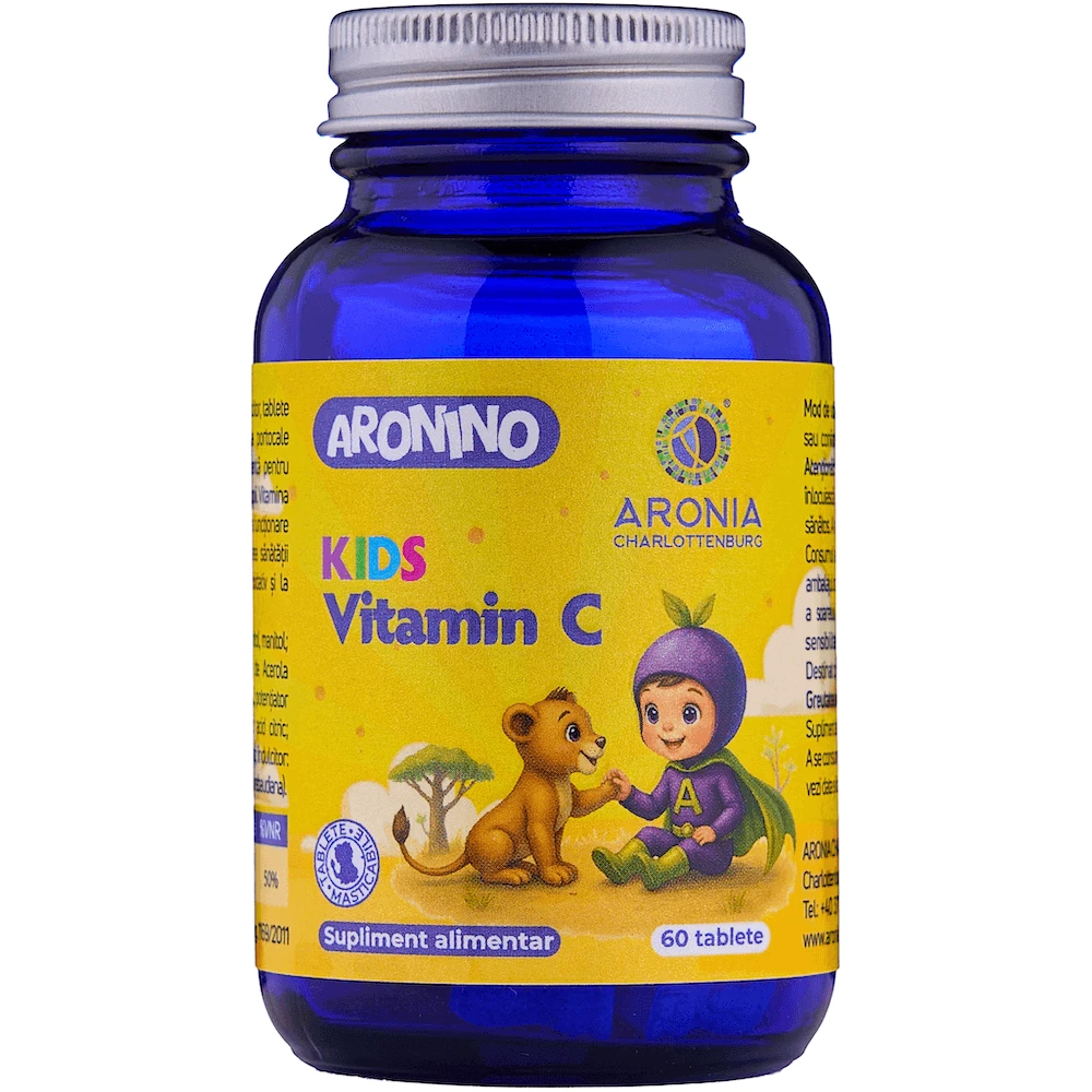 Aronino Kids Vitamin C - 60 Kautabletten zur Unterstützung der Immunität und Energie von Kindern