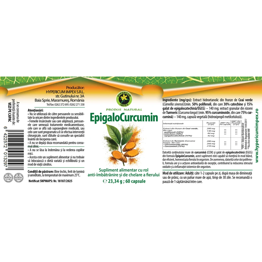 Capsule EpigaloCurcumin, 60 capsule