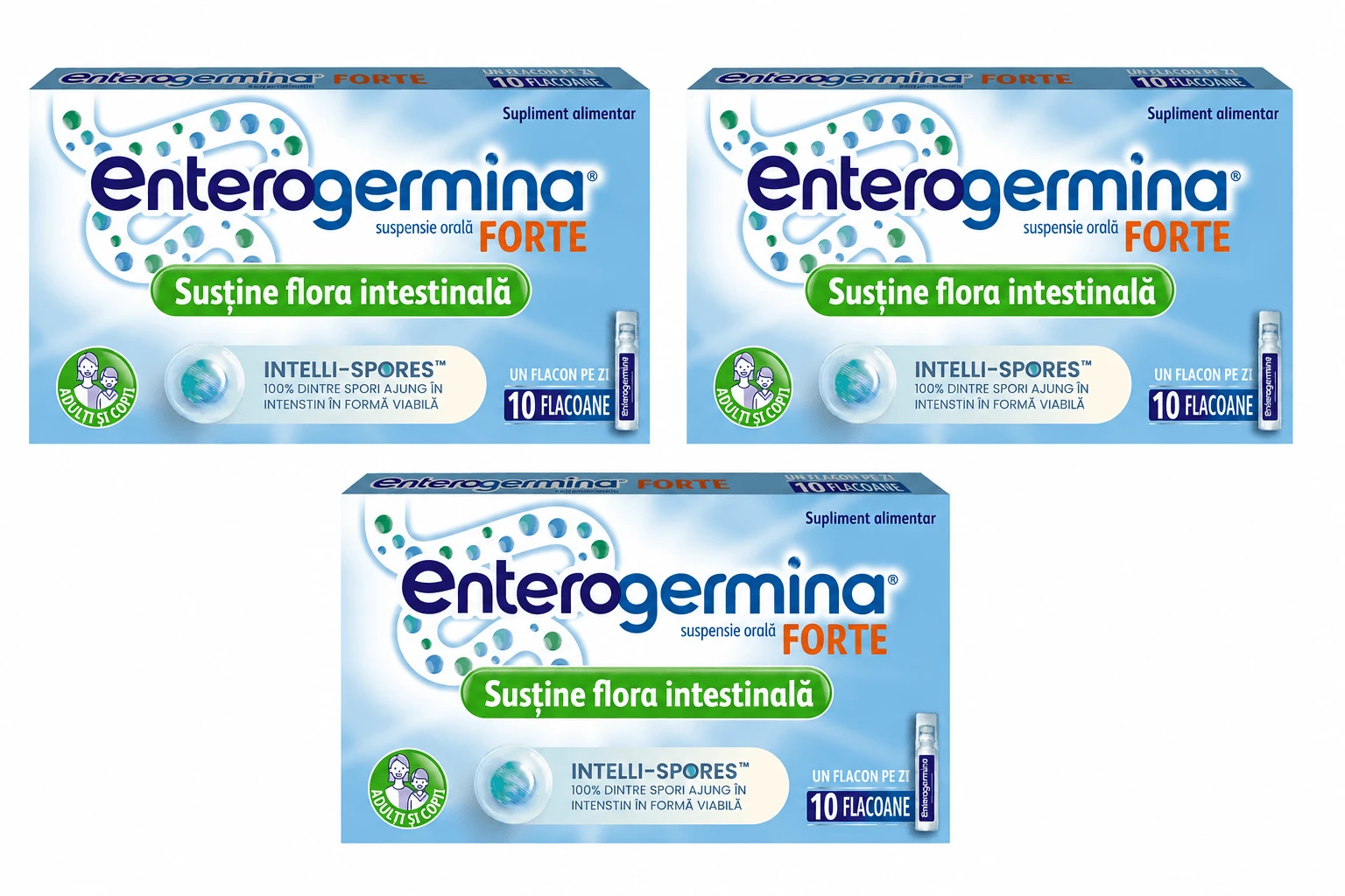 Enterogermina Forte 3x10 Fläschchen x 5 ml Suspension zum Einnehmen, Sanofi