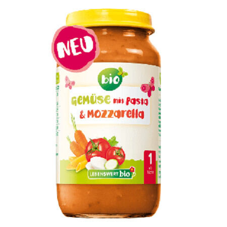 Piure Bio din legume, paste și mozzarella, +1 an, 250 g, Bioland