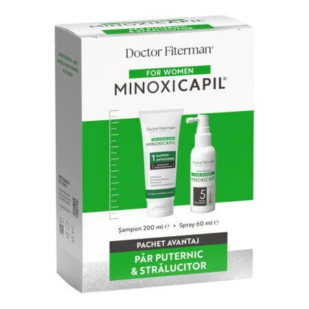 Starke und glänzende Haarpackung Frauen Minoxicapil, 60 ml + 200 ml, Doktor Fiterman