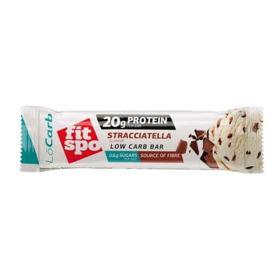 LoCarb Proteic LoCarb Protein Riegel, Stracciatella, 60 g, FitSpo