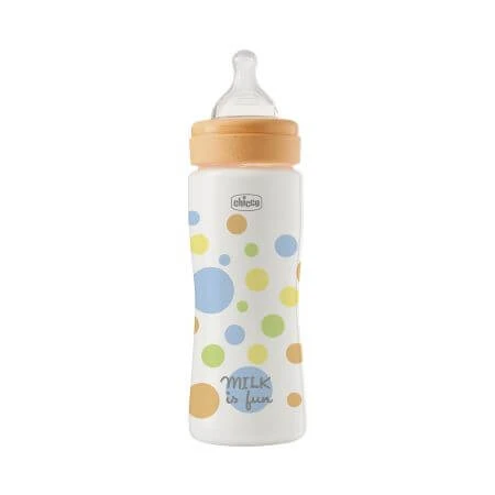 Flasche mit Silikonsauger und Schnelldurchlauf Perfect Easy, Jungen, 4 Monate+, 330 ml, Chicco
