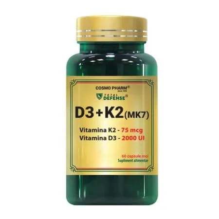 D3+K2, 60 Weichkapseln, Cosmo Pharm