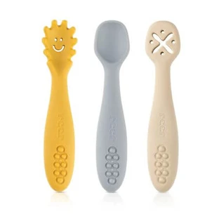 Set de 3 cucharas de silicona LittleYummie, 6 meses+, Reer