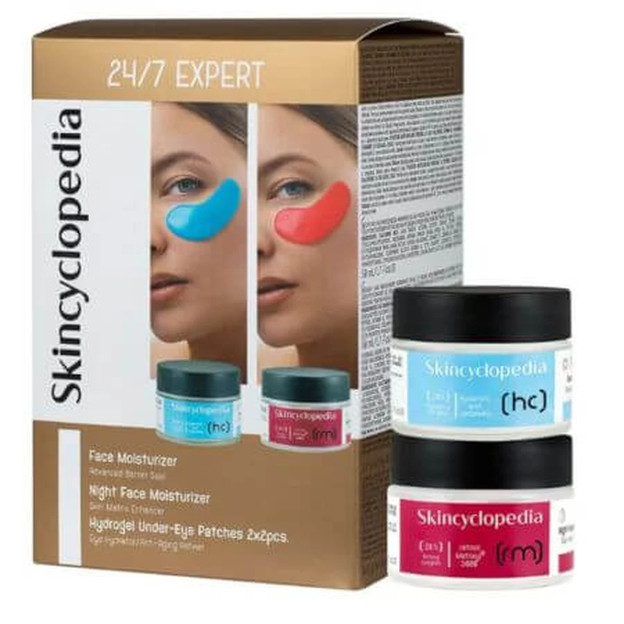 Komplettes feuchtigkeitsspendendes und straffendes Pflegeset, 24/7 Expert, 4 Teile, Skincyclopedia
